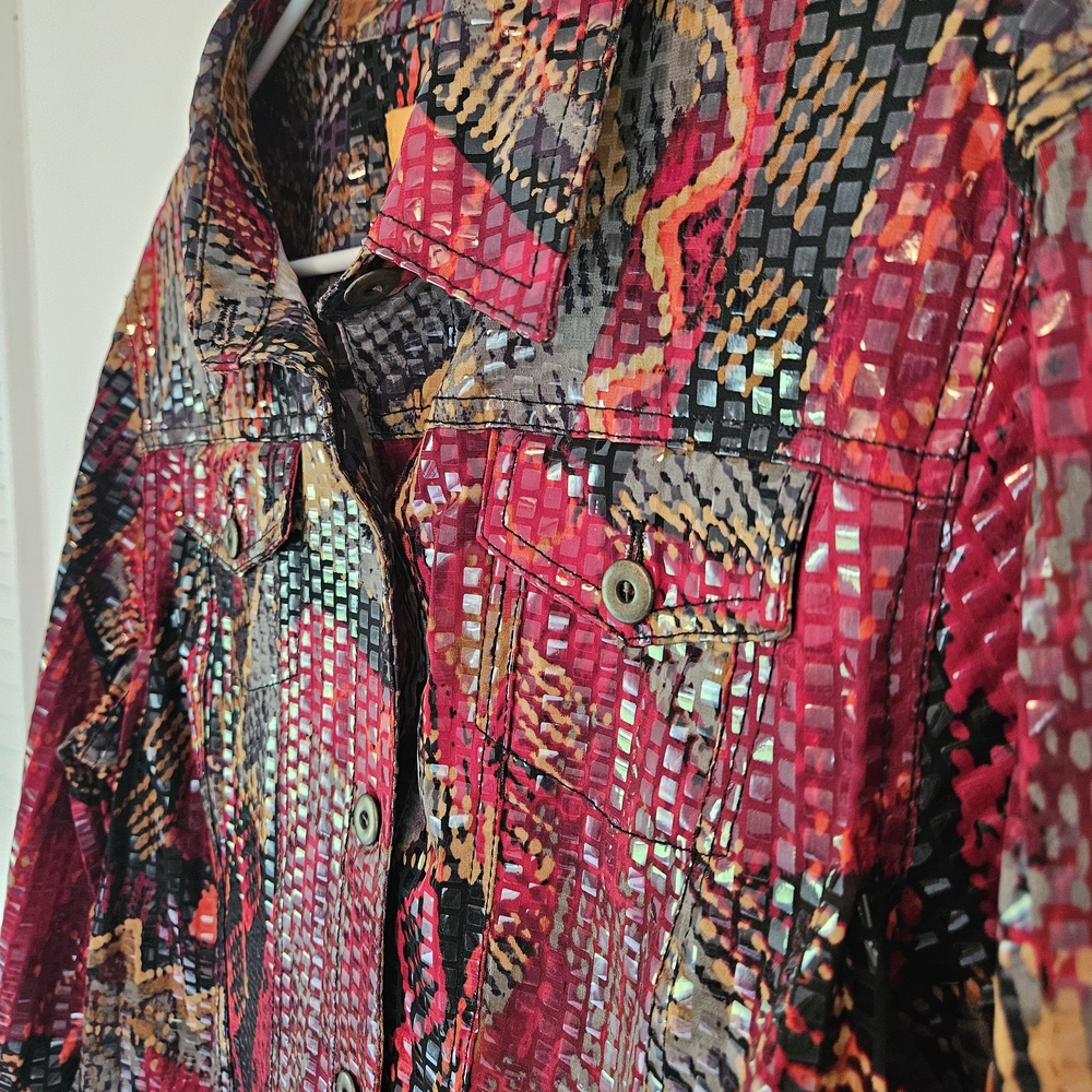 Ruby Rd. Multicolor Abstract Jacket - Picture 3 of 6